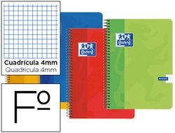 Bloc Espiral Oxford Cartoncillo Folio 80 Hojas Cuadros 4 Mm