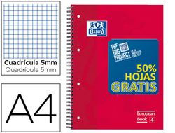 Bloc Espiral Oxford Tapa Extradura Optik Paper Microperdin A4 120 H 50% Hojas Gratis Cuadros 5 mm con 3 Separadores
