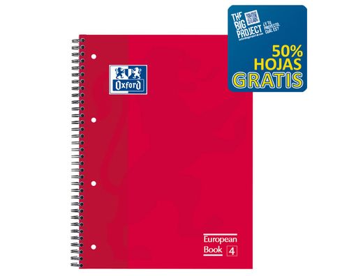 Bloc Espiral Oxford Tapa Extradura Optik Paper Microperdin A4 120 H 50% Hojas Gratis Cuadros 5 mm con 3 Separadores