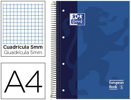 Bloc espiral oxford tapa extradura optik paper microperforado din A4 120 h 50% hojas gratis cuadros 5 mm