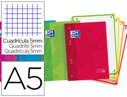 Bloc espiral oxford tapa extradura optik paper microperforado din a5 120 h 50% hojas gratis cuadros 5 mm