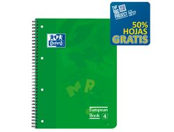 Bloc espiral oxford tapa plastico optik paper microperfdin a4 120 h 50% hojas gratis cuadros 5 mm con 3 separadores