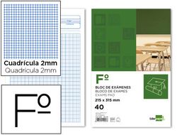 Bloc Examenes Liderpapel Cuadro 2Mm Folio 40 Hojas 60G/M2