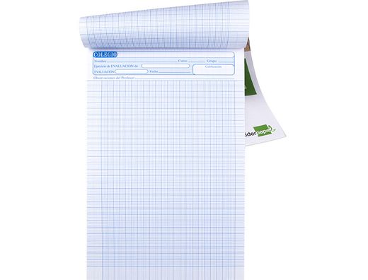Bloc Examenes Liderpapel Cuadro 2Mm Folio 40 Hojas 60G/M2