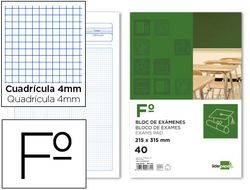 Bloc Examenes Liderpapel Cuadro 4Mm Folio 40 Hojas 60G/M2