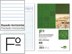 Recambio Liderpapel Cuarto Pautaguia 100 Hojas 70 G Cuadriculado Pautado 6 mm con Margen 2 Taladros Apaisado