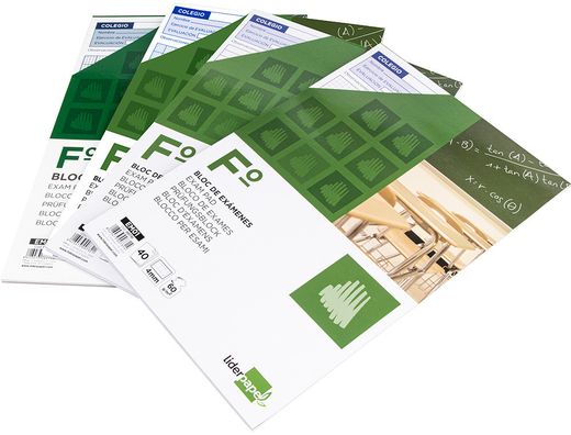 Bloc Examenes Liderpapel Horizontal Folio 40 Hojas 60G/M2
