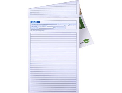 Bloc Examenes Liderpapel Horizontal Folio 40 Hojas 60G/M2