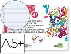 Bloc Musica Liderpapel para Guitarra Hexagrama 3 Mm. Cuarto 20 Hojas 100G/M2