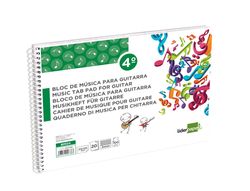 Bloc Musica Liderpapel para Guitarra Hexagrama 3 Mm. Cuarto 20 Hojas 100G/M2