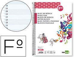Bloc Musica Liderpapel Pentagrama 3Mm Folio 20 Hojas 100G/M2