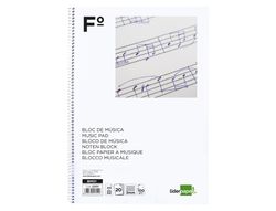 Bloc Musica Liderpapel Pentagrama 3Mm Folio 20 Hojas 100G/M2