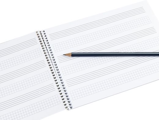Bloc Musica Liderpapel Pentagrama 3Mm Mas Cuadricula de 4Mm para Anotaciones Cuarto20 Hojas 100G/M2