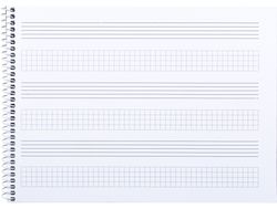 Bloc Musica Liderpapel Pentagrama 3Mm Mas Cuadricula de 4Mm para Anotaciones Cuarto20 Hojas 100G/M2