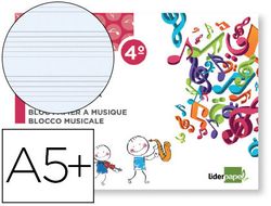 Bloc Musica Liderpapel Pentagrama 5Mm Cuarto 20 Hojas 100G/M2 Grapado