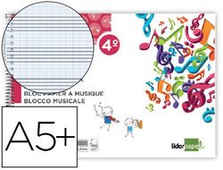 Bloc Musica Liderpapel Pentagrama Pautado 2,5Mm Cuarto 20 Hojas 100G/M2