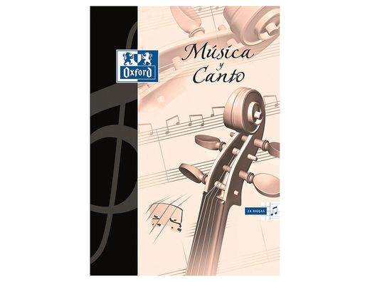 Bloc musica y canto oxford din a4 24 hojas 90 gr pentagrama interlineado 2 mm + cuadricula 5 mm