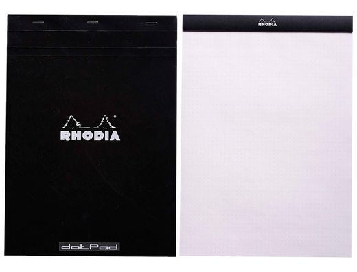 Bloc nota rhodia black dot pad din a5 80 hojas 80 g/m2 liso con puntos negros 5 mm perforado