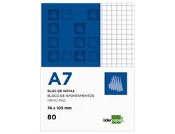 Bloc Notas Liderpapel Cuadro 4Mm A7 80 Hojas 60G/M2 Perforado