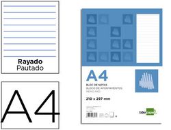 Bloc Notas Liderpapel Horizontal A4 80 Hojas 60G/M2