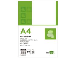 Bloc Notas Liderpapel Liso A4 80 Hojas 60G/M2