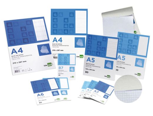 Bloc Notas Liderpapel Liso A6 80 Hojas 60G/M2 Perforado