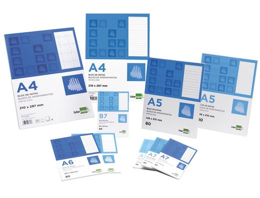 Bloc Notas Liderpapel Liso A7 80 Hojas 60G/M2 Perforado