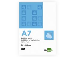 Bloc Notas Liderpapel Liso A7 80 Hojas 60G/M2 Perforado