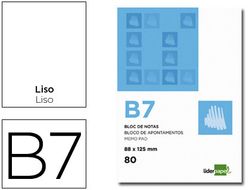 Bloc Notas Liderpapel Liso B7 80 Hojas 60G/M2 Perforado