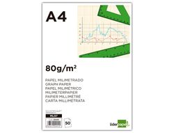 Bloc Papel Milimetrado Liderpapel Encolado 210X297Mm 50 Hojas 80G/M2