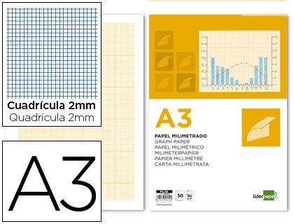 Bloc Papel Milimetrado Liderpapel Encolado 297X420Mm 50 Hojas 80G/M2