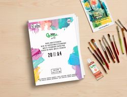 Bloc papel multitecnica liderpapel din A4 para acrilico oleo y gouache 20 hojas gramaje 260g/m2