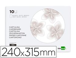 Bloc trabajos manuales liderpapel cartulina 240x315mm 10 hojas color blanco