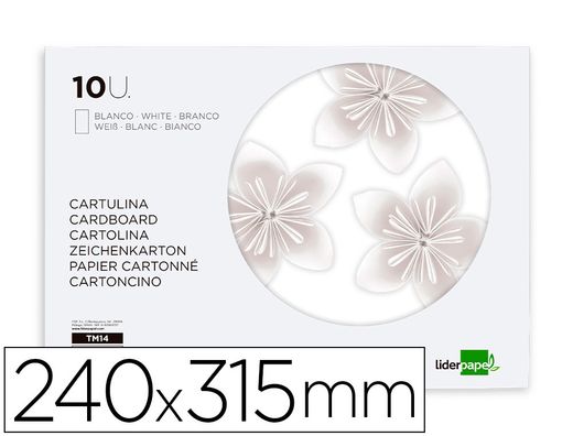 Bloc trabajos manuales liderpapel cartulina 240x315mm 10 hojas color blanco