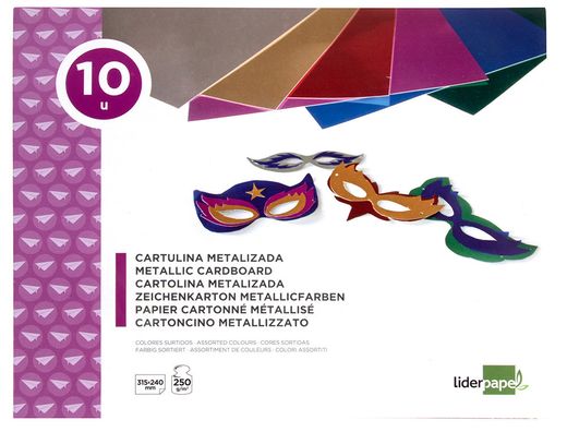 Bloc Trabajos Manuales Liderpapel Cartulina Metalizada 240X315Mm 10 Hojas Colores Surtidos