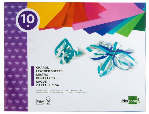 Bloc Trabajos Manuales Liderpapel Charol 240X315Mm 10Hojas Colores Surtidos