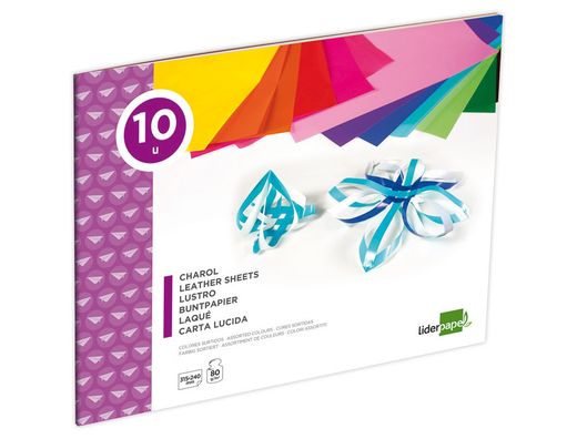 Bloc Trabajos Manuales Liderpapel Charol 240X315Mm 10Hojas Colores Surtidos