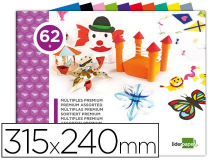 Bloc Trabajos Manuales Liderpapel Multiple Premium 240X315Mm 62 Hojas Colores Surtidos