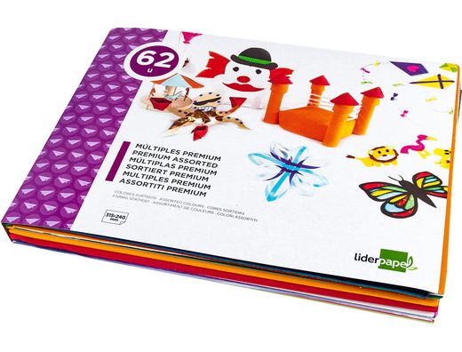 Bloc Trabajos Manuales Liderpapel Multiple Premium 240X315Mm 62 Hojas Colores Surtidos