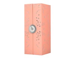 Boligrafo belius bella aluminio color rosa diseńo plateado relieve tinta azul caja de diseńo