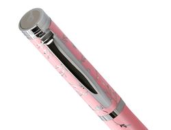 Boligrafo belius bella aluminio color rosa diseńo plateado relieve tinta azul caja de diseńo