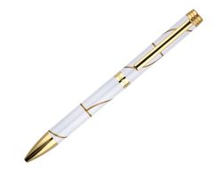 Boligrafo belius carte blanche color y blanco dorado tinta azul caja de diseño