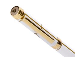 Boligrafo belius carte blanche color y blanco dorado tinta azul caja de diseño