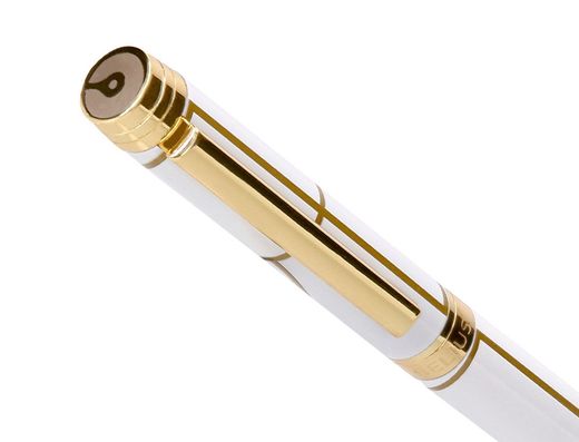 Boligrafo belius carte blanche color y blanco dorado tinta azul caja de diseño