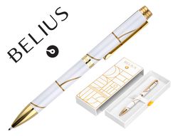 Boligrafo belius carte blanche color y blanco dorado tinta azul caja de diseño