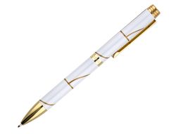 Boligrafo belius carte blanche color y blanco dorado tinta azul caja de diseño
