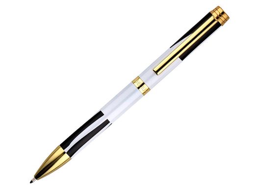 Boligrafo belius dualita cuerpo blanco color negro tinta azul caja de diseño