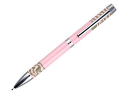 Boligrafo belius ink dreams aluminio color rosa y verde matcha plateado frase interior tinta azul caja de diseño