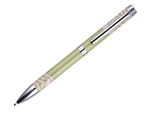 Boligrafo belius ink dreams aluminio color verde matcha y rosa plateado frase interior tinta azul caja de diseño