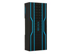 Boligrafo belius legacy aluminio diseńo circulos azul cuerpo negro tinta color azul caja de diseńo
